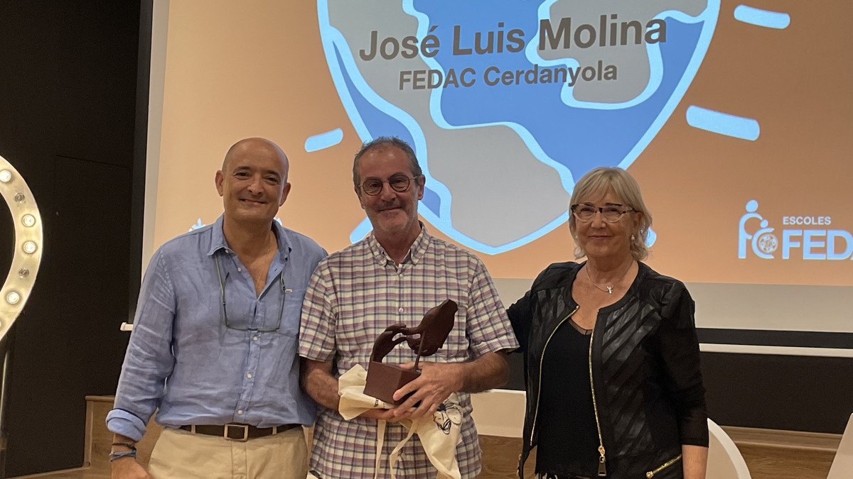 L'educador José Luis Molina de l'escola FEDAC Cerdanyola en la festa de jubilació #Magister5S2022.