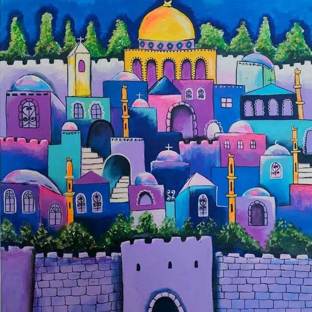 Obra "Jerusalem de nit", de l'artista palestina Heba Zagout.