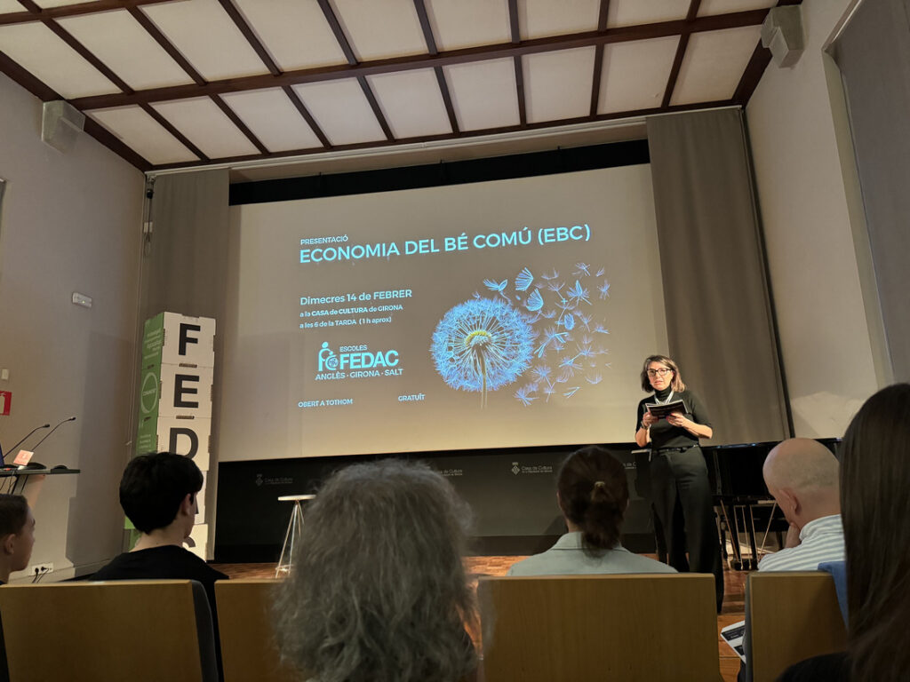 Presentació de l'experiència de les escoles FEDAC Sant Narcís, FEDAC Salt, FEDAC Pont Major i FEDAC Anglès amb l'Economia del Bé Comú a la Casa de Cultura de Girona.