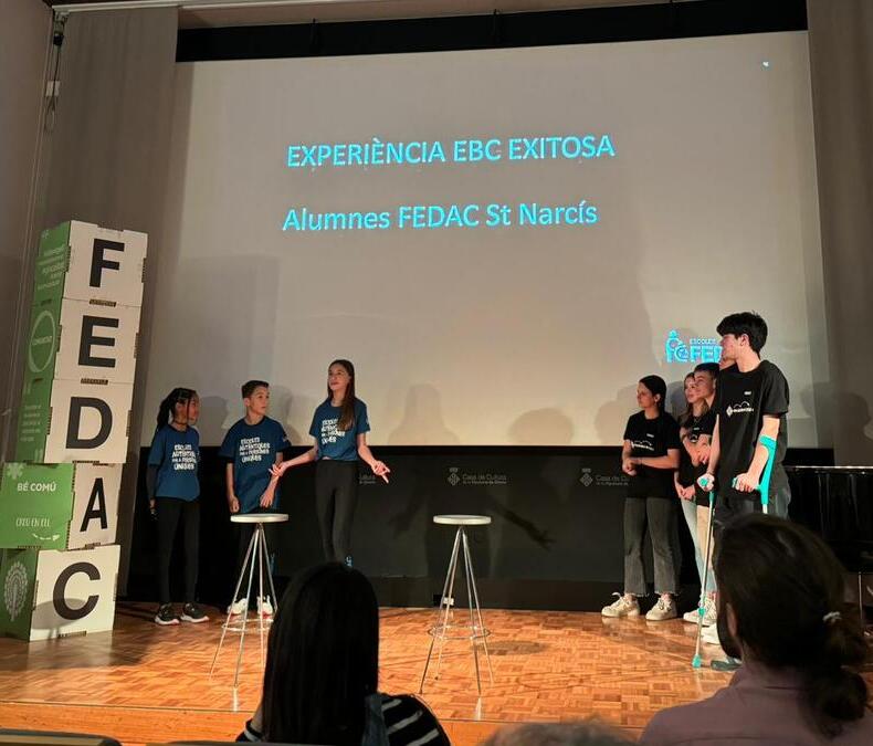 Presentació de l'Economia del Bé Comú a la Casa de Cultura de Girona amb alumnes de les escoles FEDAC.