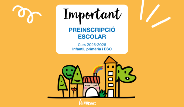 Recordem les dates de la preinscripció escolar del curs 2025-2026 d'infantil, primària i secundària (ESO)