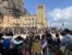 18a Pujada FEDAC a Montserrat. Alumnes de 3r de secundària de les escoles FEDAC a l'esplanada de la basílica.