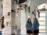 Alumnes de l'escola FEDAC Monistrol contemplant una instal·lació artística col·lectiva duta a terme a l'escola.