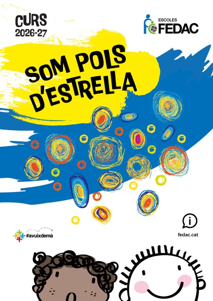 Cartell del lema del curs 2026-27 "Som pols d'estrella".